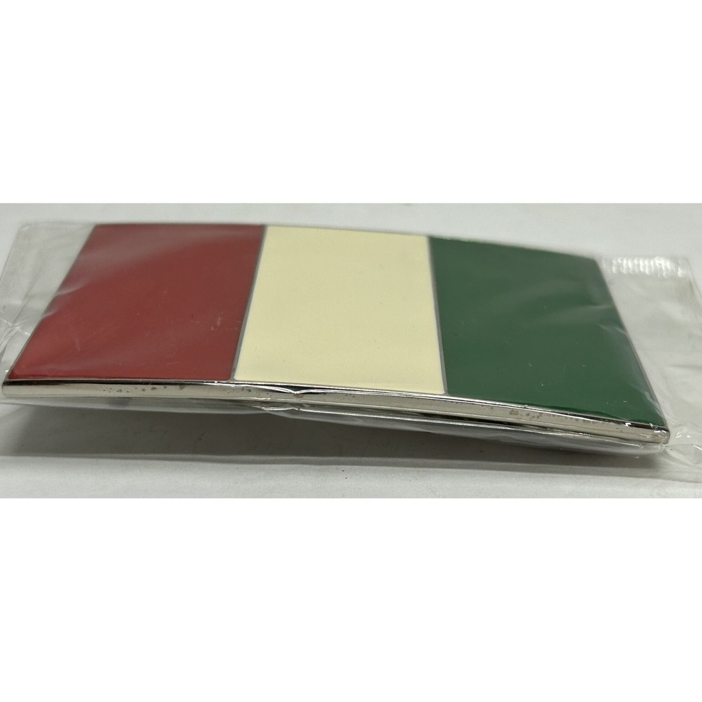 Italian Flag Belt‎ Buckle NOS 3.5" Italy Proud Italian Stallion - Picture 4 of 7